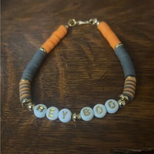 Hey Boo Kids Beaded Bracelet - Orange and Gray